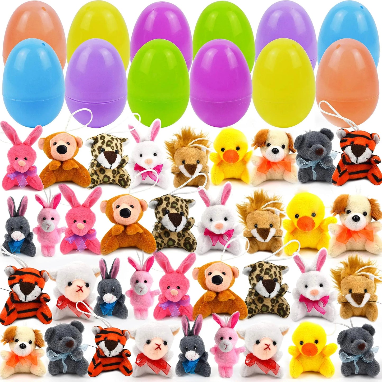 💎 50% RABATT! 💎 Tierischer Schlüsselanhänger im Ei – 12/24/36 Mini-Plüschtiere in bunten Ostereiern, ohne Süßigkeiten 🐣🐰