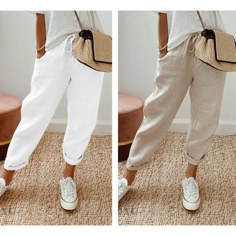 Lässige Baumwoll- und Leinenhosen für Damen