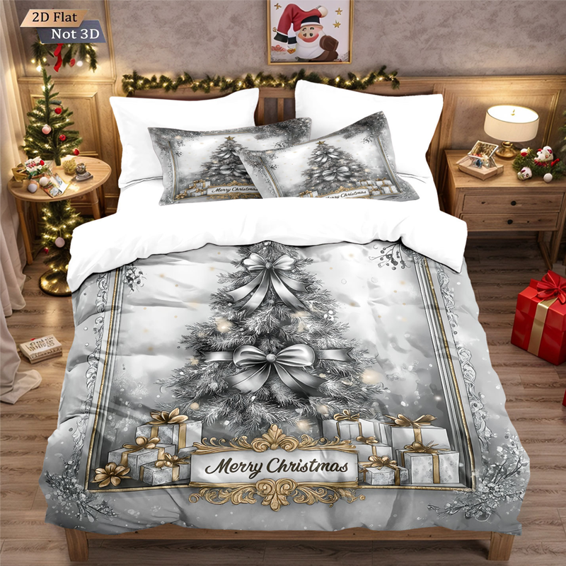⏳Nur für kurze Zeit 50 % Rabatt⏰Festliches 3-teiliges Weihnachts-Bettwäscheset🛏️❤️