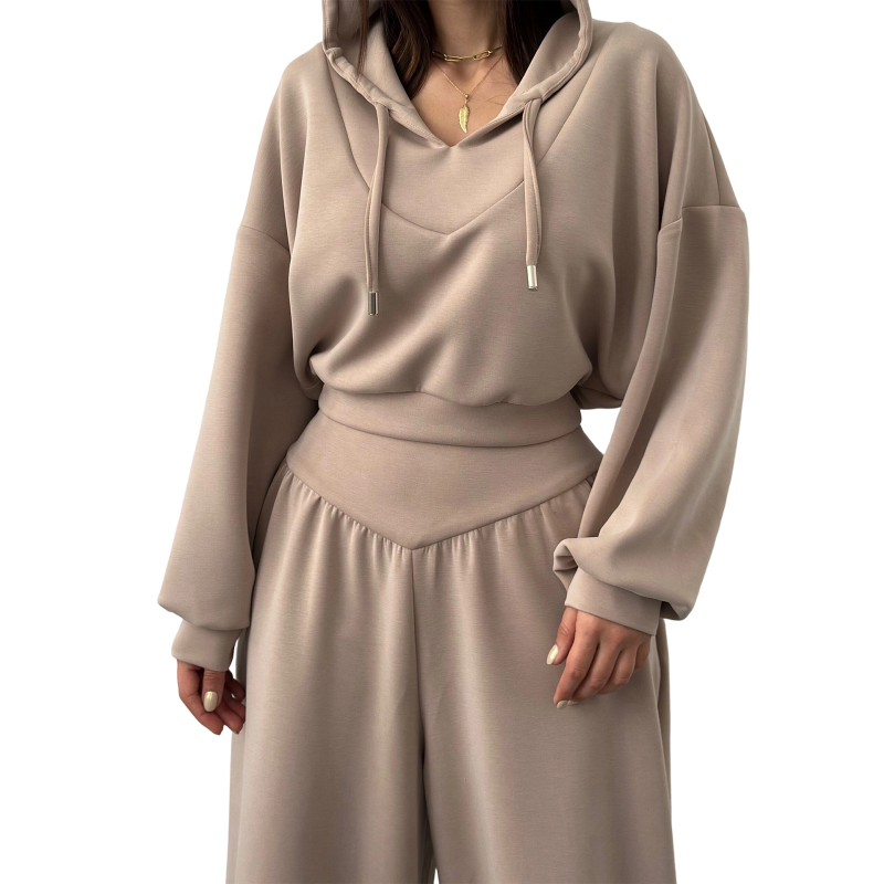 Damen-Set aus kurzem Hoodie und weit geschnittener Hoseš„versandkostenfrei