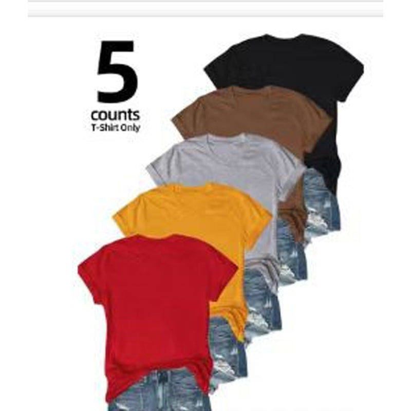 💶Nur 6 € pro Stück!! 5er-Pack Unifarbene Basic T-Shirts aus Baumwolle – Vielseitige Klassiker für deinen Kleiderschrank 🧳