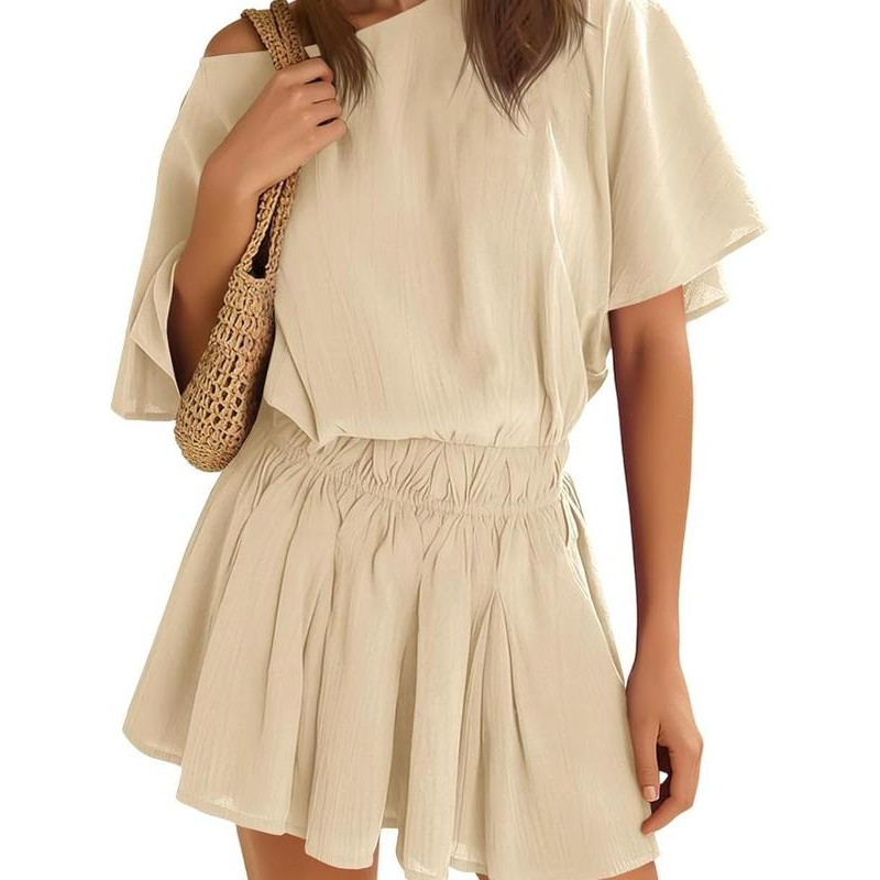 ✨Diese Woche im Angebot | Damen Freizeitkleid mit Fledermausärmeln – schulterfrei + Gummibund 🌸👗