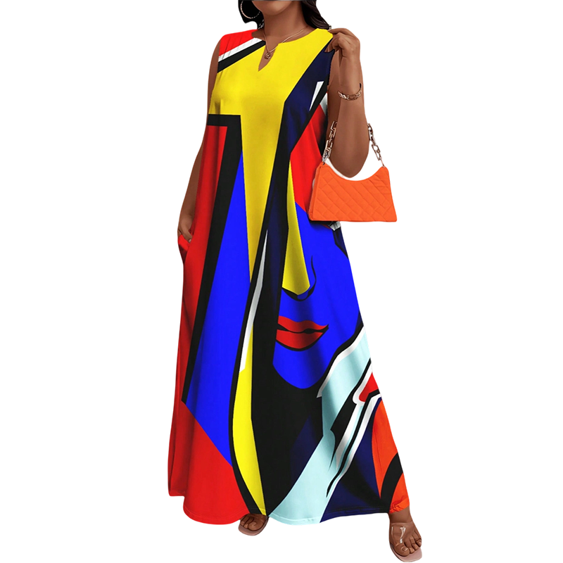 🎨 55% Rabatt! Künstlerisch bedrucktes, lockeres Sommer-Maxikleid – figurfreundlich + einzigartig im Stil + mühelos elegant 💃✨