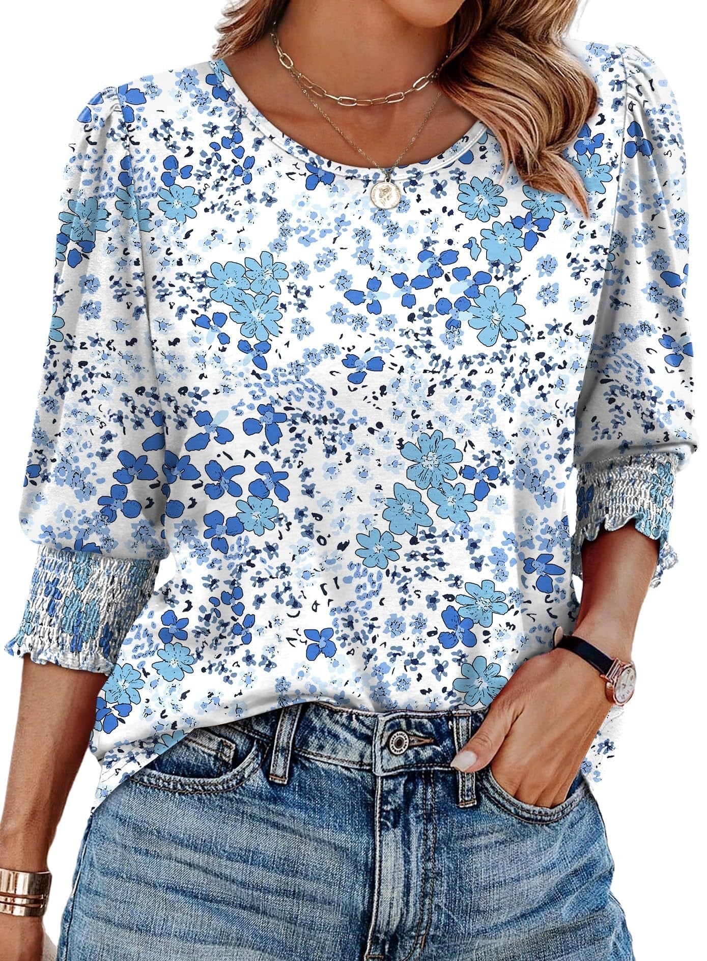 🔥 50% OFF | Women's 3/4 Sleeve Puff T-Shirt – Wrinkle-Resistant, Fresh All Day | Recommended by 3000+ Customers