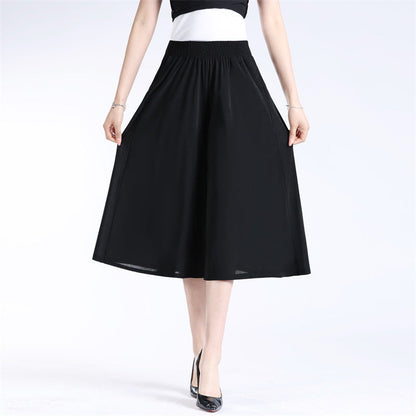 (🎁Hot Sale 2024 für das neue Jahr🎁-49 % RABATT) Damen Culottes aus Chiffon mit weitem Bein und hoher elastischer Taille