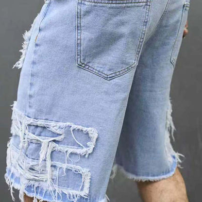 🩳 50% RABATT! 🔥 Herren-Ripped-Denim-Shorts mit Fransen-Details – Lässiger Look, Bequeme Passform & Perfekt Für Den Sommer ☀️