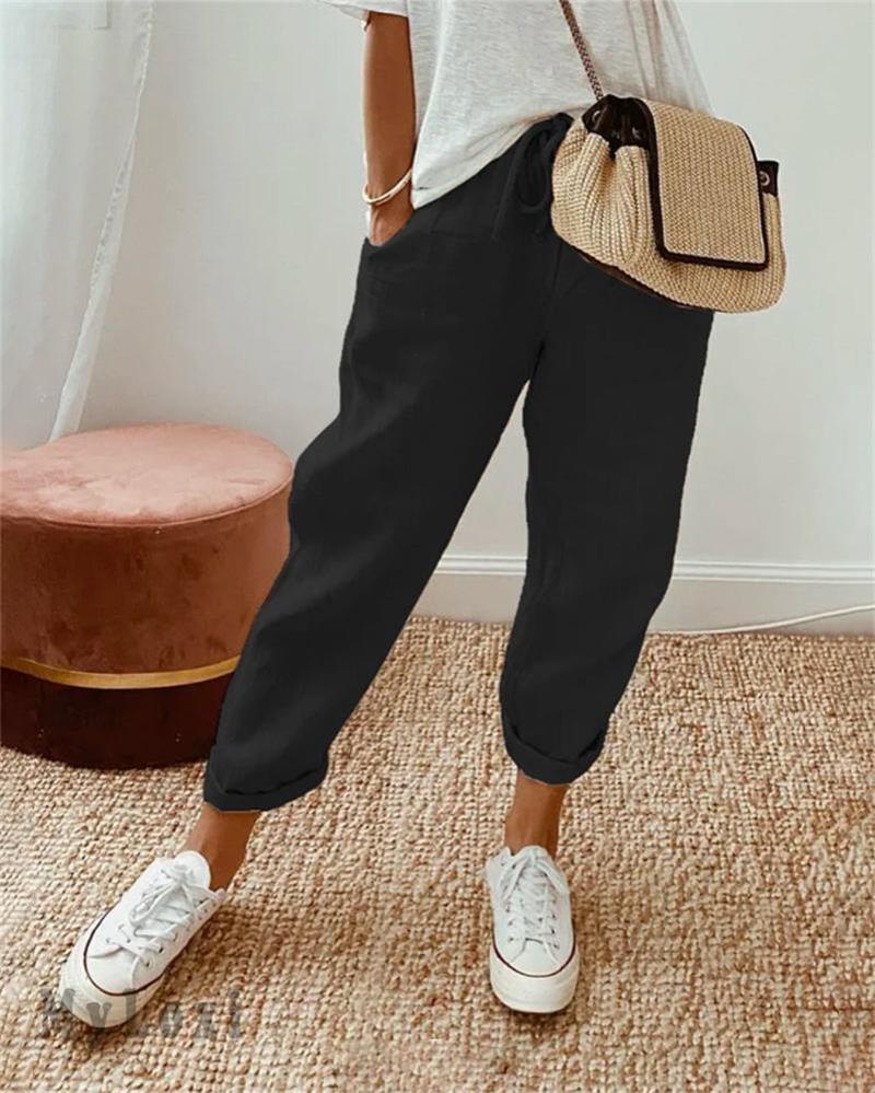 Lässige Baumwoll- und Leinenhosen für Damen