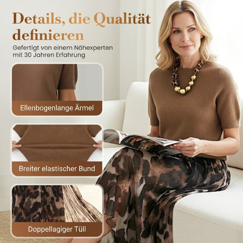 ✨🔥Zweiteiliges Set für Damen bestehend aus Pullover und fließendem Rock mit Leopardenmuster