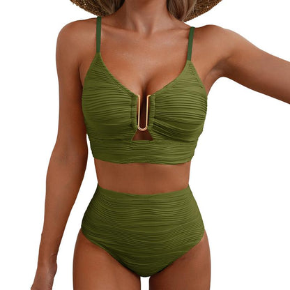 💥Strand-Hit✨Damen Push-Up Bikini mit hoher Taille