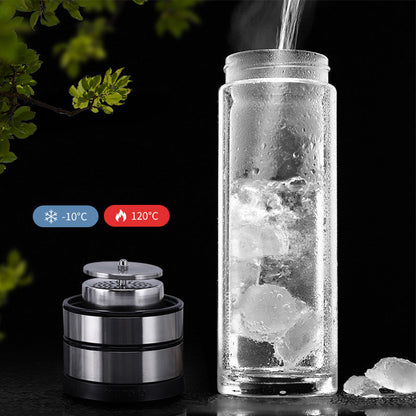 Hochwertige Teeflasche aus Glas mit Teesieb