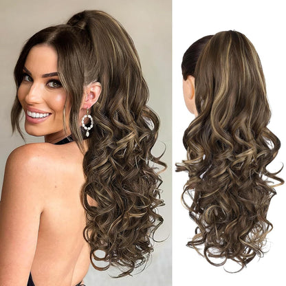 💜Zeitlich begrenzte Aktion 50 % Rabatt💜Clip-on-Haarverlängerung für welligen Pferdeschwanz