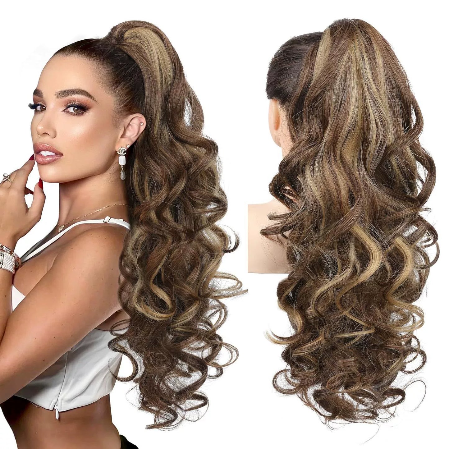 💜Zeitlich begrenzte Aktion 50 % Rabatt💜Clip-on-Haarverlängerung für welligen Pferdeschwanz