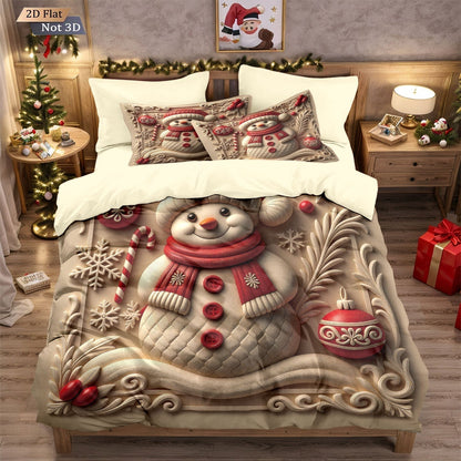 ⏳Nur für kurze Zeit 50 % Rabatt⏰Festliches 3-teiliges Weihnachts-Bettwäscheset🛏️❤️