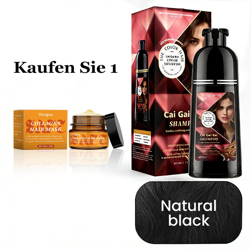 🍎 JETZT 50 % RABATT!✨3-in-1 Haarfärbe-Shampoo, Pflanzenextrakte für leuchtende