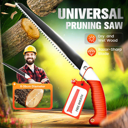 🌿 JETZT 50% RABATT! ⚡ Leichte und scharfe Universalsäge mit Scheide – SK5-Stahl, schneller Schnitt & ergonomischer Griff 🔪