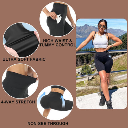 🔥 60% Rabatt – Nur kurze Zeit! ✨ Damen Hochtauch-Sporthose mit 2 Taschen: Feuchtigkeitsableitend & bauchkontrollierend 🏃‍♀️