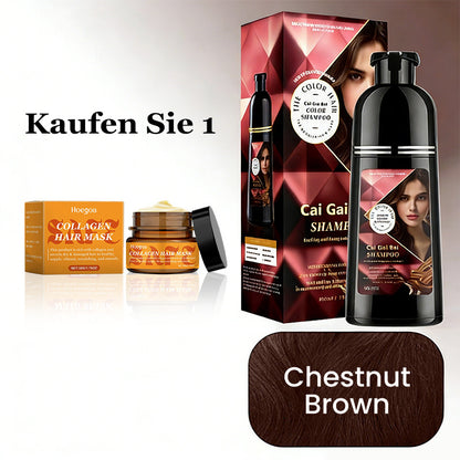 🍎 JETZT 50 % RABATT!✨3-in-1 Haarfärbe-Shampoo, Pflanzenextrakte für leuchtende