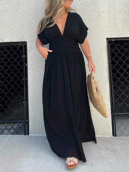 HEISSER VERKAUF 💗 SCHLITZ V-AUSSCHNITT MÜHELOS MAXI LANGES KLEID
