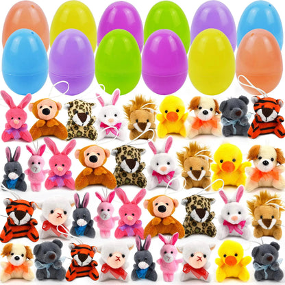 💎 50% RABATT! 💎 Tierischer Schlüsselanhänger im Ei – 12/24/36 Mini-Plüschtiere in bunten Ostereiern, ohne Süßigkeiten 🐣🐰
