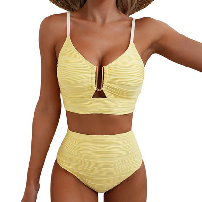 💥Strand-Hit✨Damen Push-Up Bikini mit hoher Taille