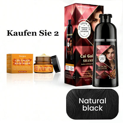 🍎 JETZT 50 % RABATT!✨3-in-1 Haarfärbe-Shampoo, Pflanzenextrakte für leuchtende