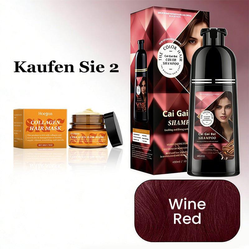 🍎 JETZT 50 % RABATT!✨3-in-1 Haarfärbe-Shampoo, Pflanzenextrakte für leuchtende