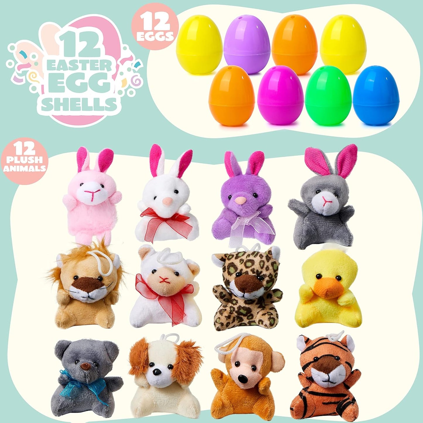💎 50% RABATT! 💎 Tierischer Schlüsselanhänger im Ei – 12/24/36 Mini-Plüschtiere in bunten Ostereiern, ohne Süßigkeiten 🐣🐰