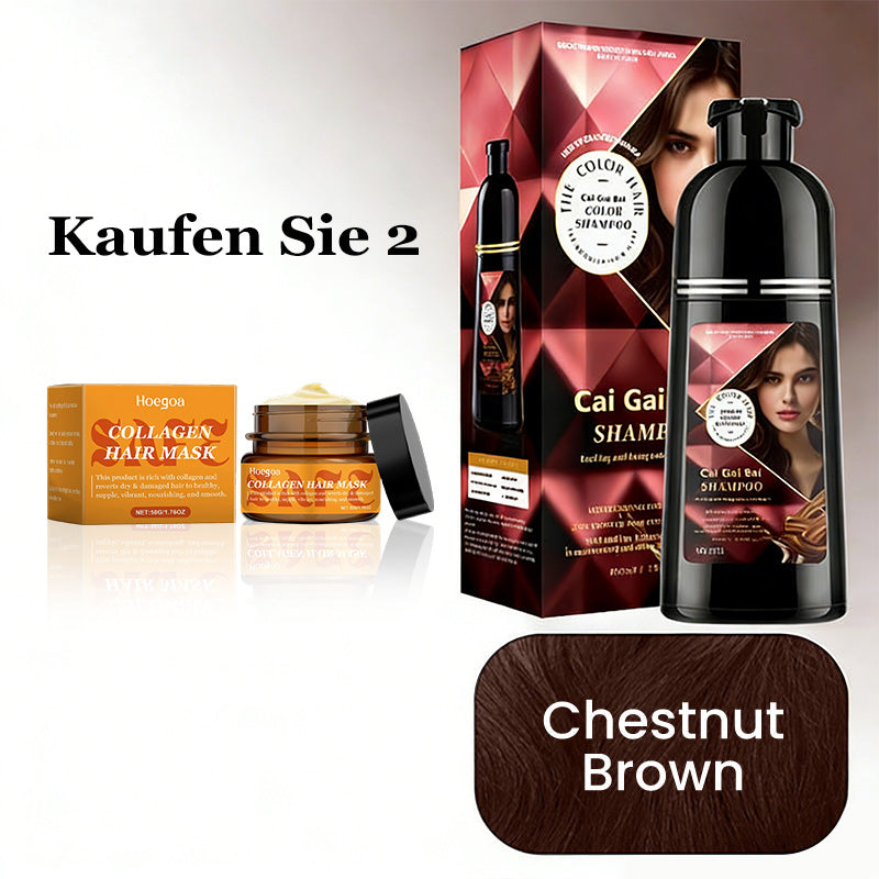 🍎 JETZT 50 % RABATT!✨3-in-1 Haarfärbe-Shampoo, Pflanzenextrakte für leuchtende