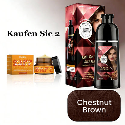 🍎 JETZT 50 % RABATT!✨3-in-1 Haarfärbe-Shampoo, Pflanzenextrakte für leuchtende