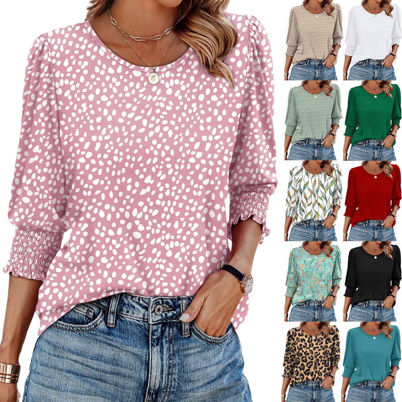 🔥 50% OFF | Women's 3/4 Sleeve Puff T-Shirt – Wrinkle-Resistant, Fresh All Day | Recommended by 3000+ Customers