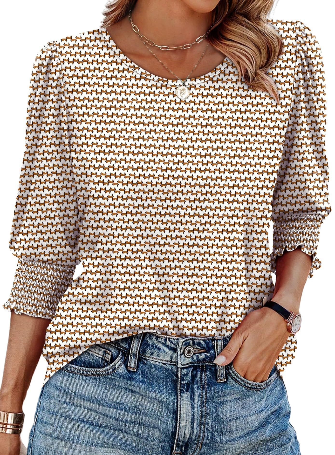 🔥 50% OFF | Women's 3/4 Sleeve Puff T-Shirt – Wrinkle-Resistant, Fresh All Day | Recommended by 3000+ Customers