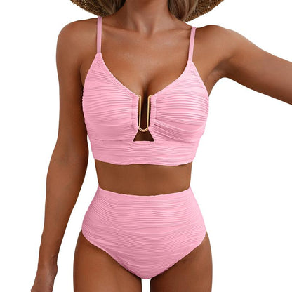 💥Strand-Hit✨Damen Push-Up Bikini mit hoher Taille