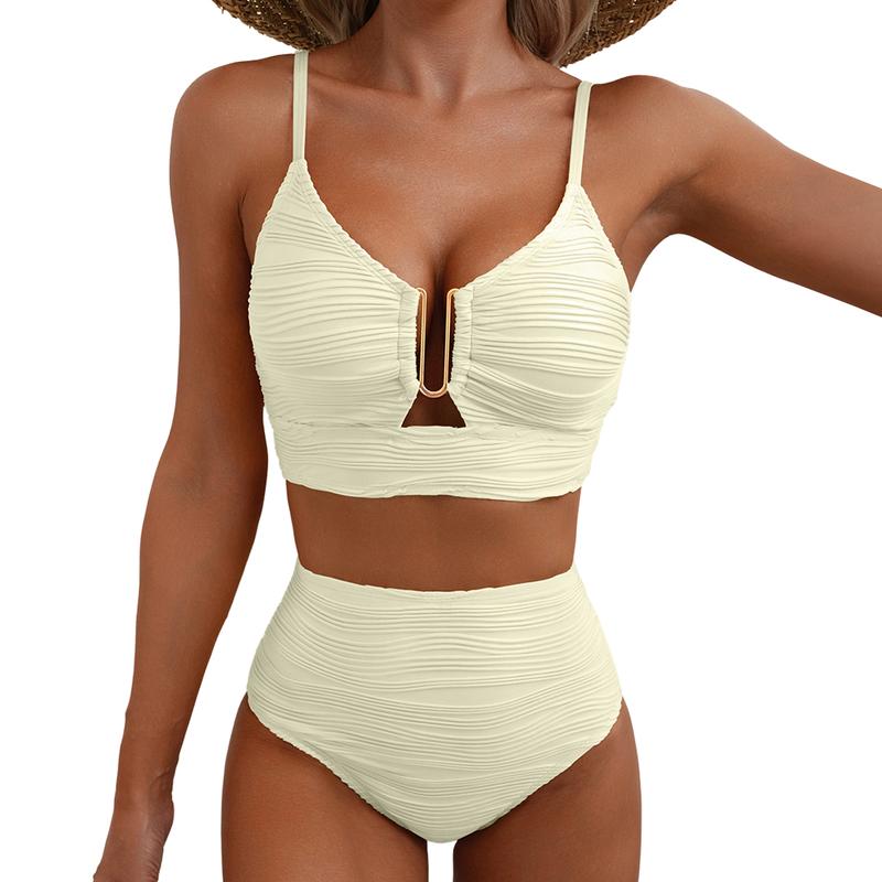 💥Strand-Hit✨Damen Push-Up Bikini mit hoher Taille