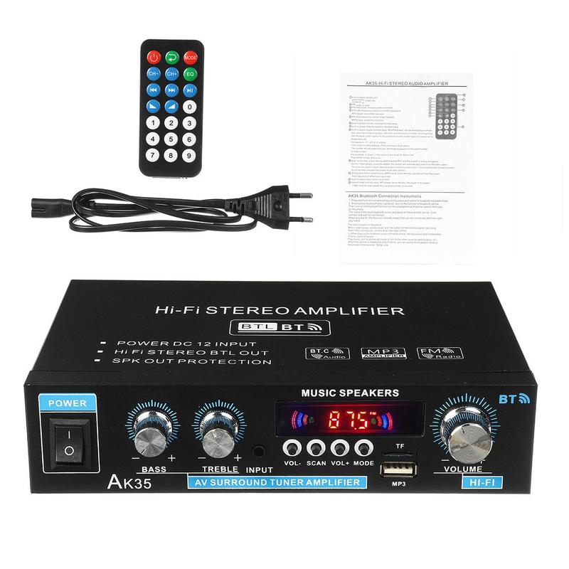 Audioverstärker 2-Kanal 600W Mini HIFI Digital Bluetooth Verstärker mit FM-Radio