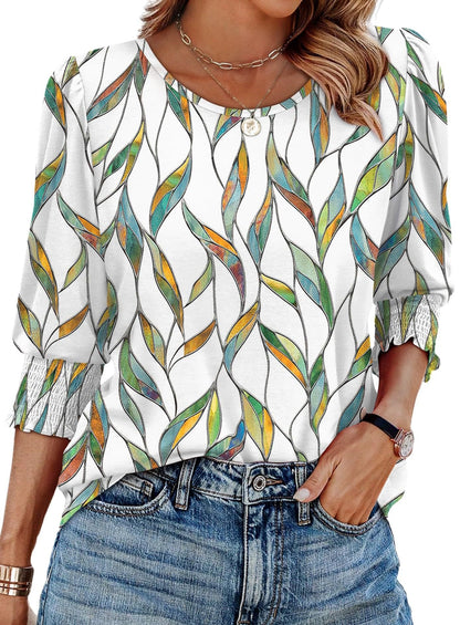 🔥 50% OFF | Women's 3/4 Sleeve Puff T-Shirt – Wrinkle-Resistant, Fresh All Day | Recommended by 3000+ Customers