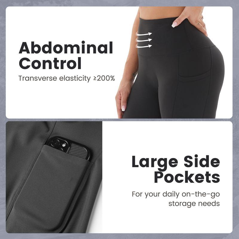 🔥 60% Rabatt – Nur kurze Zeit! ✨ Damen Hochtauch-Sporthose mit 2 Taschen: Feuchtigkeitsableitend & bauchkontrollierend 🏃‍♀️