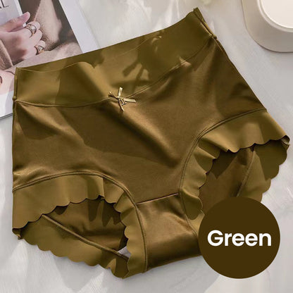 💥Kaufe 2, erhalte 1 kostenlos🥰Atmungsaktive Damen-Slips aus hochelastischem Satin mit Baumwollfutter, gesund, bequem und nahtlos