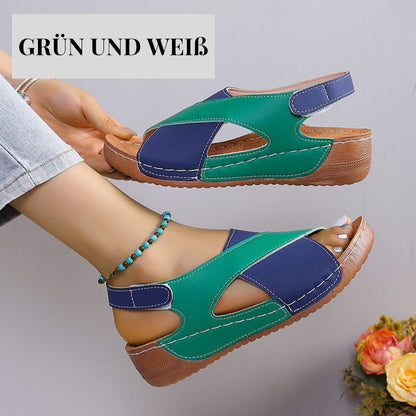 🏆 Der Bestseller ist wieder da! 👡 Super bequeme farbige Keilabsatz-Sandalen | Stil + bequemes Gehen den ganzen Tag ✨