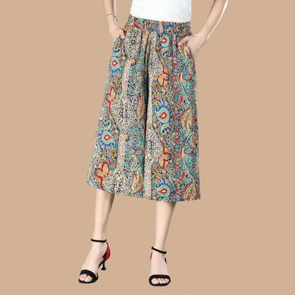 (🎁Hot Sale 2024 für das neue Jahr🎁-49 % RABATT) Damen Culottes aus Chiffon mit weitem Bein und hoher elastischer Taille