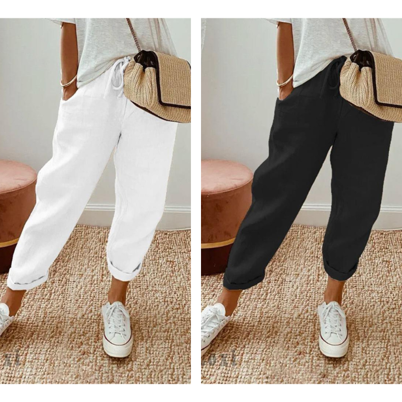 Lässige Baumwoll- und Leinenhosen für Damen