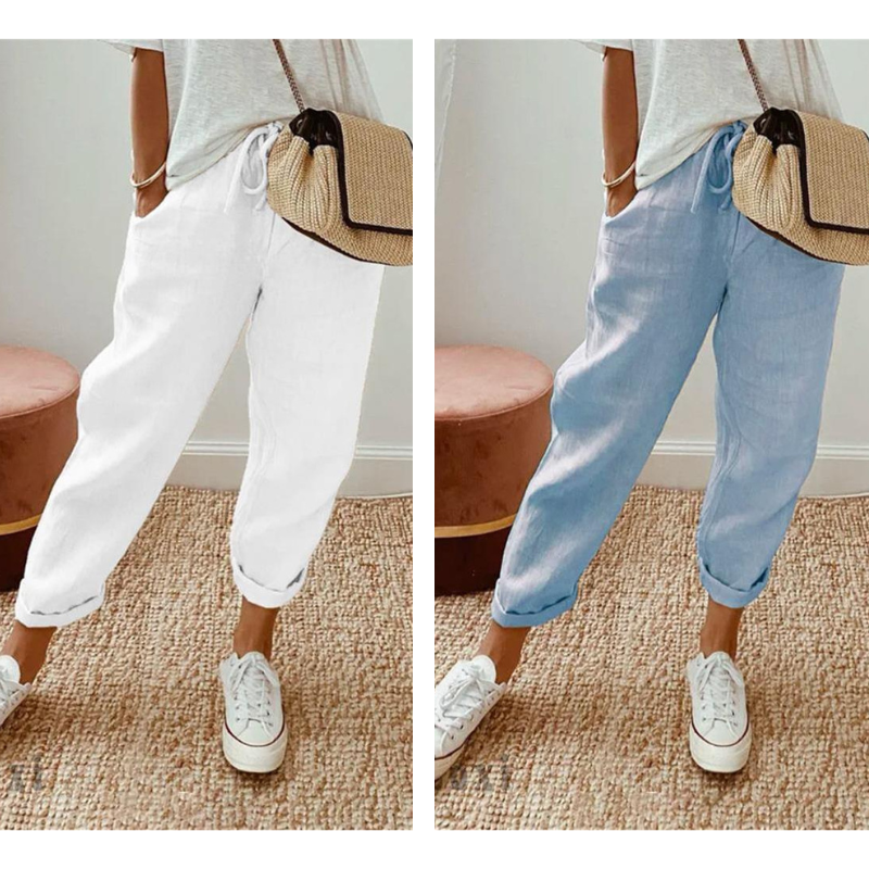 Lässige Baumwoll- und Leinenhosen für Damen