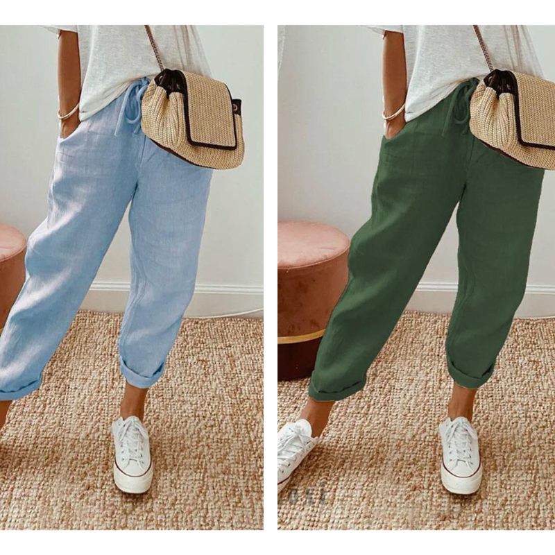 Lässige Baumwoll- und Leinenhosen für Damen