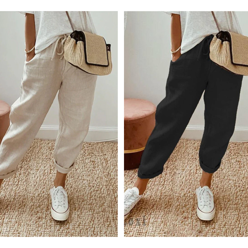 Lässige Baumwoll- und Leinenhosen für Damen