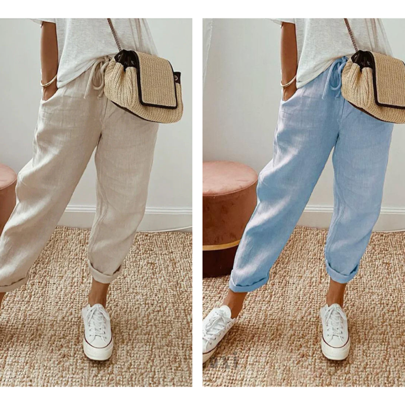 Lässige Baumwoll- und Leinenhosen für Damen