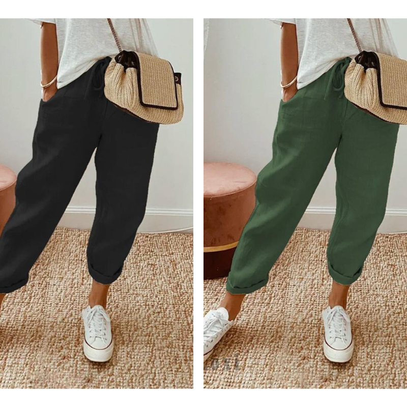 Lässige Baumwoll- und Leinenhosen für Damen