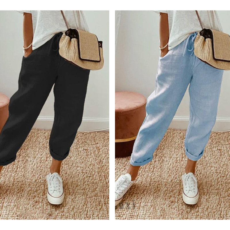 Lässige Baumwoll- und Leinenhosen für Damen