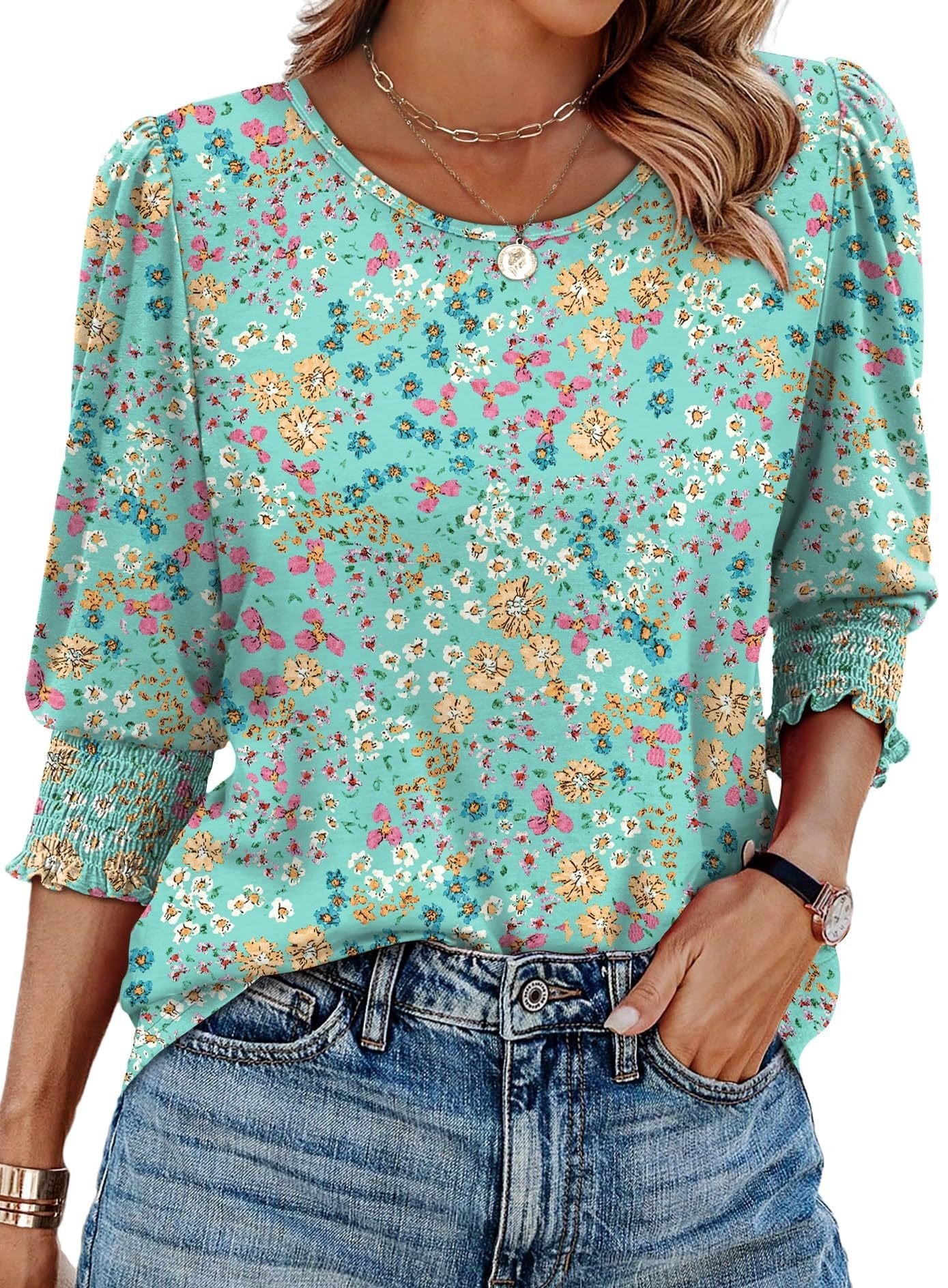 🔥 50% OFF | Women's 3/4 Sleeve Puff T-Shirt – Wrinkle-Resistant, Fresh All Day | Recommended by 3000+ Customers