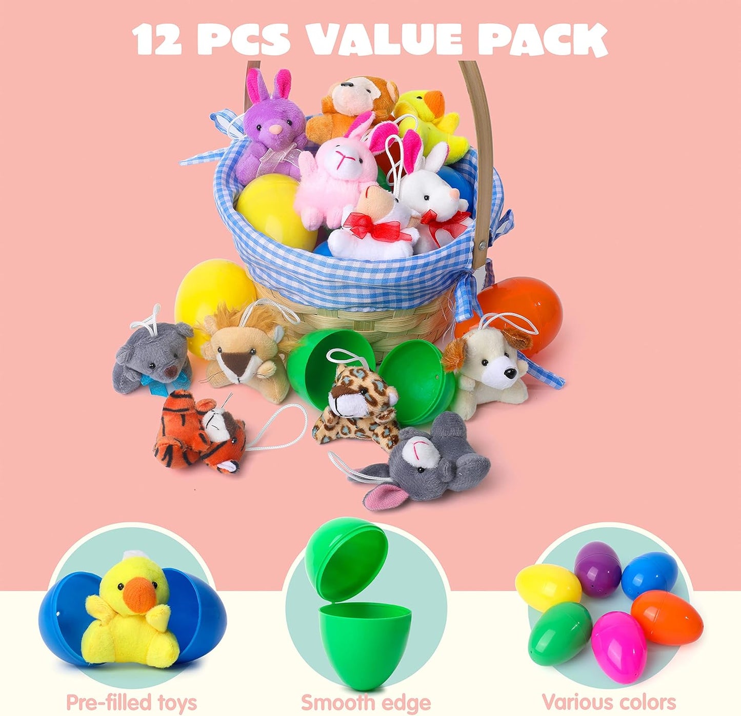 💎 50% RABATT! 💎 Tierischer Schlüsselanhänger im Ei – 12/24/36 Mini-Plüschtiere in bunten Ostereiern, ohne Süßigkeiten 🐣🐰