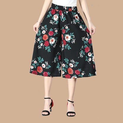 (🎁Hot Sale 2024 für das neue Jahr🎁-49 % RABATT) Damen Culottes aus Chiffon mit weitem Bein und hoher elastischer Taille