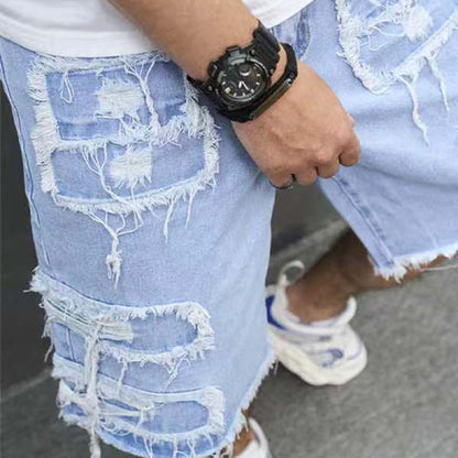 🩳 50% RABATT! 🔥 Herren-Ripped-Denim-Shorts mit Fransen-Details – Lässiger Look, Bequeme Passform & Perfekt Für Den Sommer ☀️